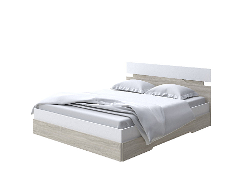 Белая кровать Milton - Современная кровать с оригинальным изголовьем.