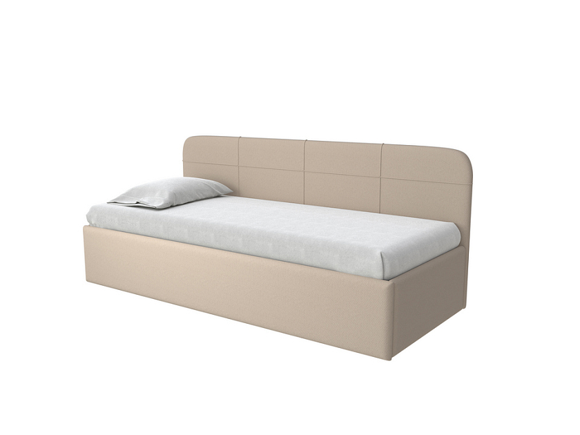 Кровать Life Junior софа (без основания) 90x200 Ткань: Рогожка Тетра Бежевый - Небольшая кровать в мягкой обивке в лаконичном дизайне.