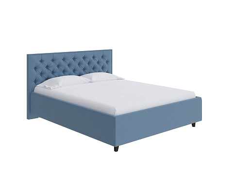 Кровать полуторная Teona - Кровать с высоким изголовьем, украшенным благородной каретной пиковкой.