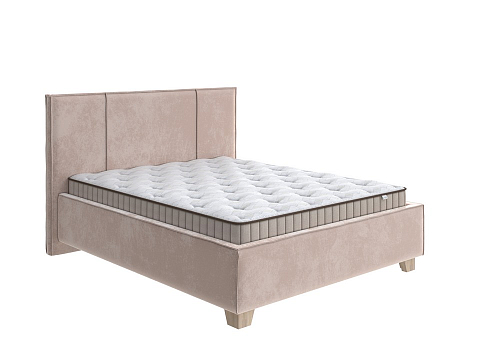 Кровать с мягким изголовьем Hygge Line - Мягкая кровать с ножками из массива березы и объемным изголовьем